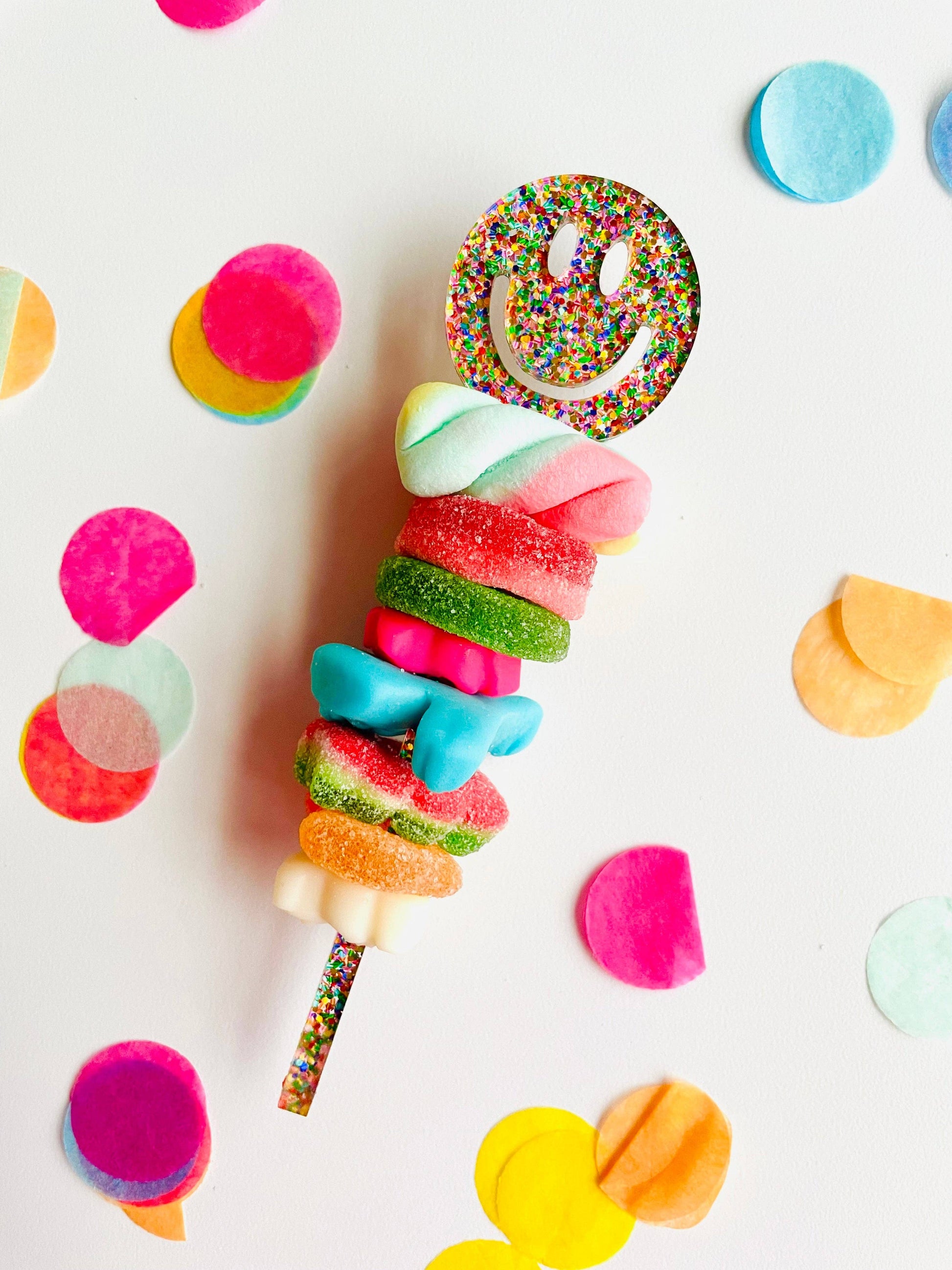 Glitter Smiley Gummy Kabob-The Cake Boutique