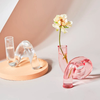 Glass Candlestick Holder/Vase: Pink